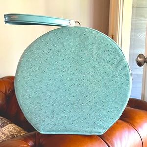 Gorgeous blue vintage travel case with strap